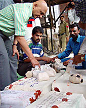 Customs officials show the huge quantity of seized narcotics