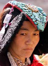 A Ladakhi woman, wearing her prized possession