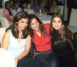 Bollywood actress and model  Pooja Bedi with friends