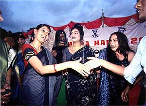 Cine actress Nandita Das with hijras