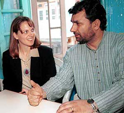 Lisa Curtis, Senior Advisor to US Assistant Secretary of State Kristana Roucca, with Jammu and Kashmir Liberation Front acting chairman