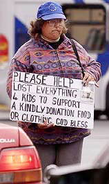A destitute woman appeals for help