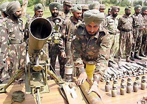  Sikh soldier displays arms and ammunition