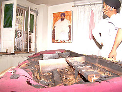 A view of the torched portion