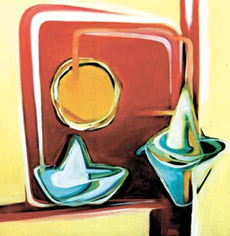 Sheikh Hizbul�s use of bright colours.