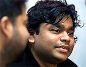 Top Bollywood composer A. R. Rahman listens to a reporter's question in Mumbai