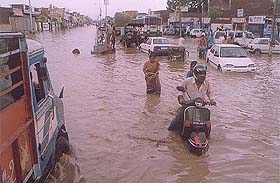A brief but heavy downpour disrupted normal life in parts of Bathinda