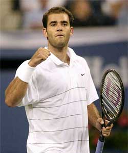 Pete Sampras of the USA celebrates his victory