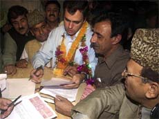 Omar Abdullah son of chief Minister Dr. Farooq filed his nomination