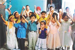 Students of Gupta Model School present a cultural programme to celebrate Teachers' Day
