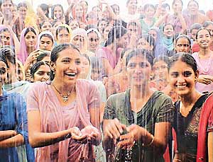 Much awaited rain lightens up the spirits of hundreds of students at the Khalsa College for Women in Ludhiana 
