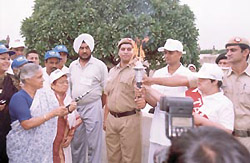 Delhi Chief Minister Sheila Dikshit lighting the Special Olympics Torch in the Capital on Saturday.
