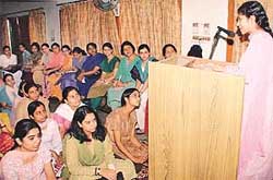 Ms Varsha Joshi, DPI (Colleges), UT, addresses the inaugural session