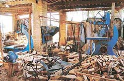 Inner view of a saw mill, where Manjit Kumar, son of Shambhoo Nath, was killed 
