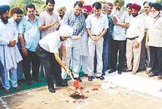 The housing project of Pink Rose Cooperative House Building Society Limited gets underway in Sector 49, Chandigarh, on Wednesday. 