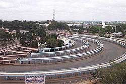 A deserted Bangalore bus terminus
