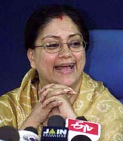 Minister of State for Small Scale Industries Vasundhara Raje