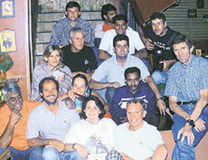 The members of an expedition team from Reunion Island (near 