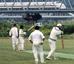 Cricket is a rare sight in baseball-mad Japan, with matches often hidden away at riverside locations