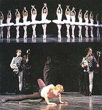 A scene from Swan Lake, performed by the Royal Ballet of Flanders, directed by Jan Fabre. Edinburgh, 2002