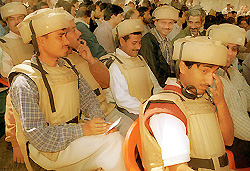 Polling staff from Punjab and Uttar Pradesh