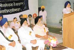 SGPC chief K.S. Badungar speaks at a seminar on �Causes for drug abuse and other evils�