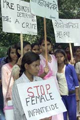 Girls protest for equal rights