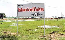 A waterlogged site allotted to Popular Co-operative House Building Society in Sector 48-B, Chandigarh