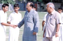 DDCA Sports Secretary Sunil Dev inaugurating the Inter-School Cricket Tournament