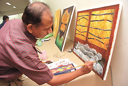 Bejoy Prasad from Ambala at the all-India artists� camp at AIFACS 