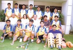 The Ganga International School team sitting pretty after winning the title.