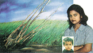 Artist Baidehi Mohan with her four-year-old daughter Chitra.