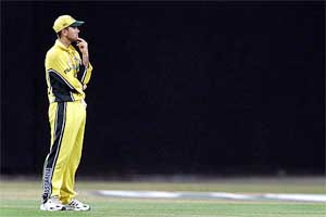 Australia's captain Ricky Ponting looks on as Sri Lanka move to a strong position