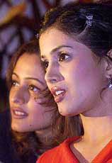 Former Miss India and actress Namrata Shirodkar and actress Sonali Kulkarni