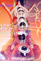 Dancers perform during the last day of "Qutab Festival"