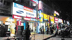 A night view of the market in Sector 22-C