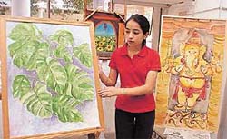 Rashmi Singh displays her works at the Art Gallery exhibition hall