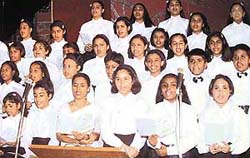 Thanksgiving ceremony in progress at a function held to mark the conclusion of celebrations of 25 years of existence at St Anne�s Convent School