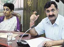 The DIG, Mr Ajay Kashyap, addresses mediapersons