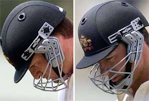 Combination photo of Australian batsman Mark Waugh and twin brother and Australian captain Steve Waugh