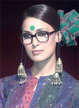 A model displays a dress