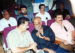 Super stars Rajani Kanth and Kamal Hasan at a meeting