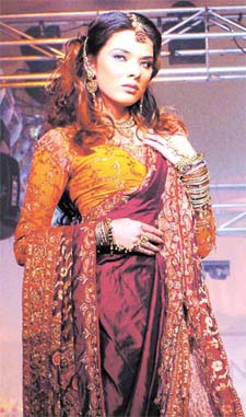 A model in bridal wear at a fashion show in the Capital