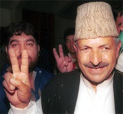 azi Mohammad Afzal jubilantly greets the people