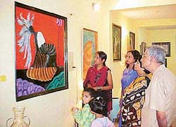 One of the exhibits at the art exhibition at the Nehru Sidhant Kendra