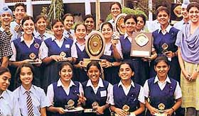 Winners of the juniors and seniors categories of the patriotic-group-song contest organised in B.Ed College