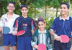 Prateek, Aditya, Harpreet and Akshay of Manav Mangal School, Sector 11, Panchkula, who won the boys under-14 CBSE Cluster XI Table Tennis Tournament 