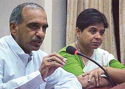 Haryana Finance Minister Sampat Singh talking to mediapersons in Ambala on Sunday