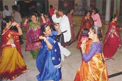 Dandiya organised by the Gujarati Sabha at a temple in BRS Nagar