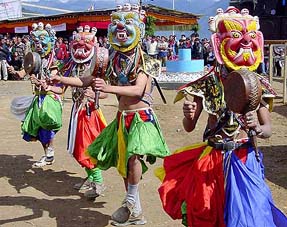 People perform the Monastic dance